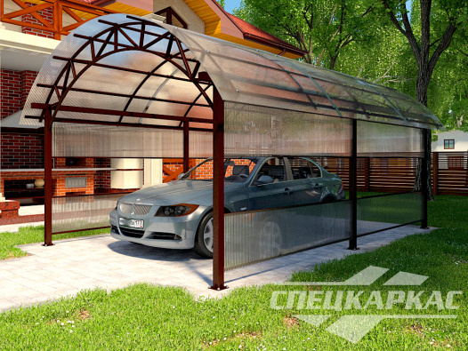 Навес для авто с арочной фермой №17 - фото 514